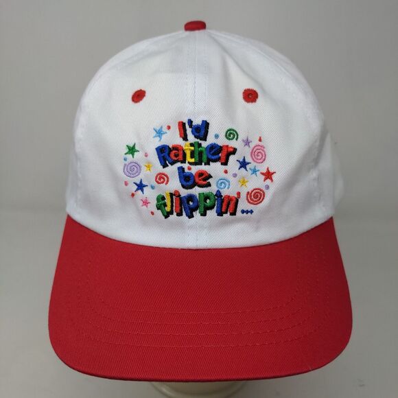 Unbranded Men's Snapback Hat White OSFA Embroidered Logo I'd Rather Be Flippin' - Picture 2 of 7